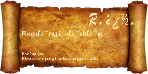 Regényi Ádám névjegykártya