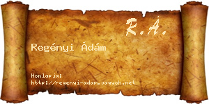Regényi Ádám névjegykártya