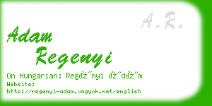 adam regenyi business card